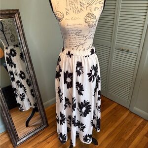 SHEIN Black and White Floral Skirt